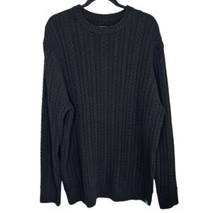 Long Wharf Supply Co Cable Knit Fisherman Sweater Men XL Wool Blend Preppy Retro